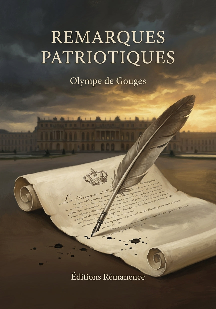 Livre Remarques patriotiques par Olympe de Gouges - Couverture - Editions Remanence