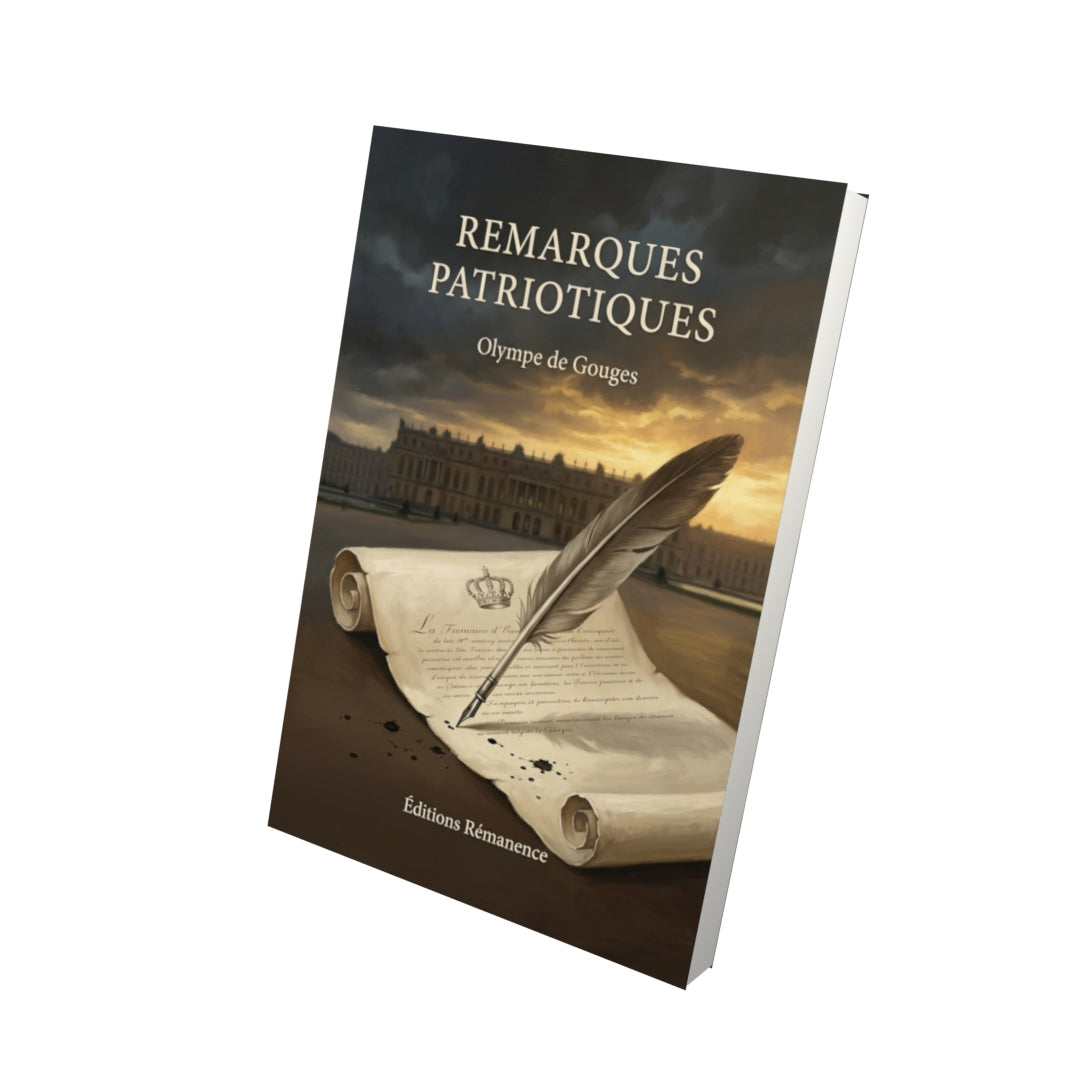 Livre Remarques patriotiques par Olympe de Gouges - Vue 3D - Editions Remanence