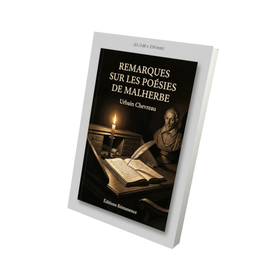 Livre Remarques sur les poésies de Malherbe par Urbain Chevreau - Vue 3D - Editions Remanence