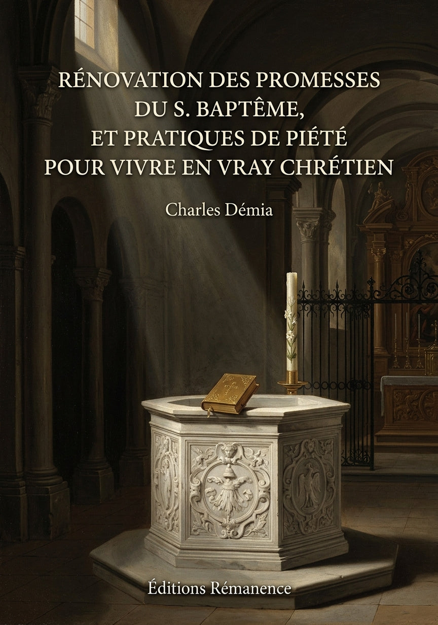 Livre Rénovation des promesses du S. Baptême, et pratiques de piété pour vivre en vray chrétien par Charles Démia - Couverture - Editions Remanence