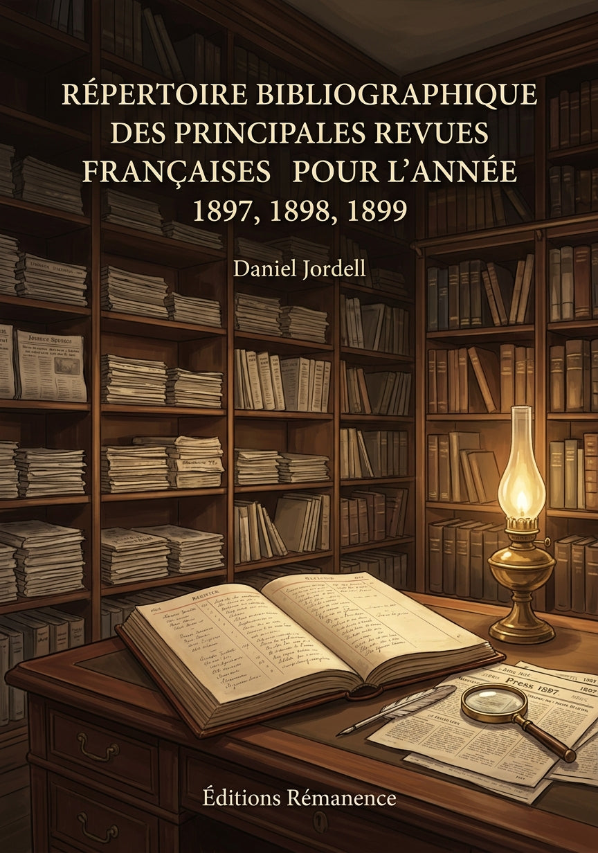 Livre Répertoire bibliographique des principales revues françaises pour l’année 1897, 1898, 1899 par Daniel Jordell - Couverture - Editions Remanence