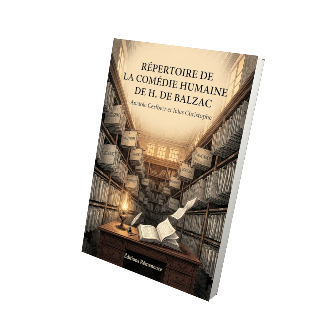 Livre Répertoire de la Comédie humaine de H. de Balzac par Anatole Cerfberr et Jules Christophe - Vue 3D - Editions Remanence