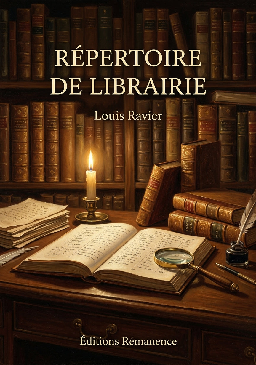 Livre Répertoire de librairie par Louis Ravier - Couverture - Editions Remanence