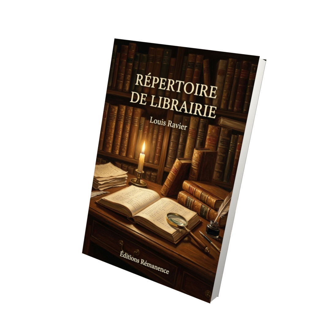 Livre Répertoire de librairie par Louis Ravier - Vue 3D - Editions Remanence