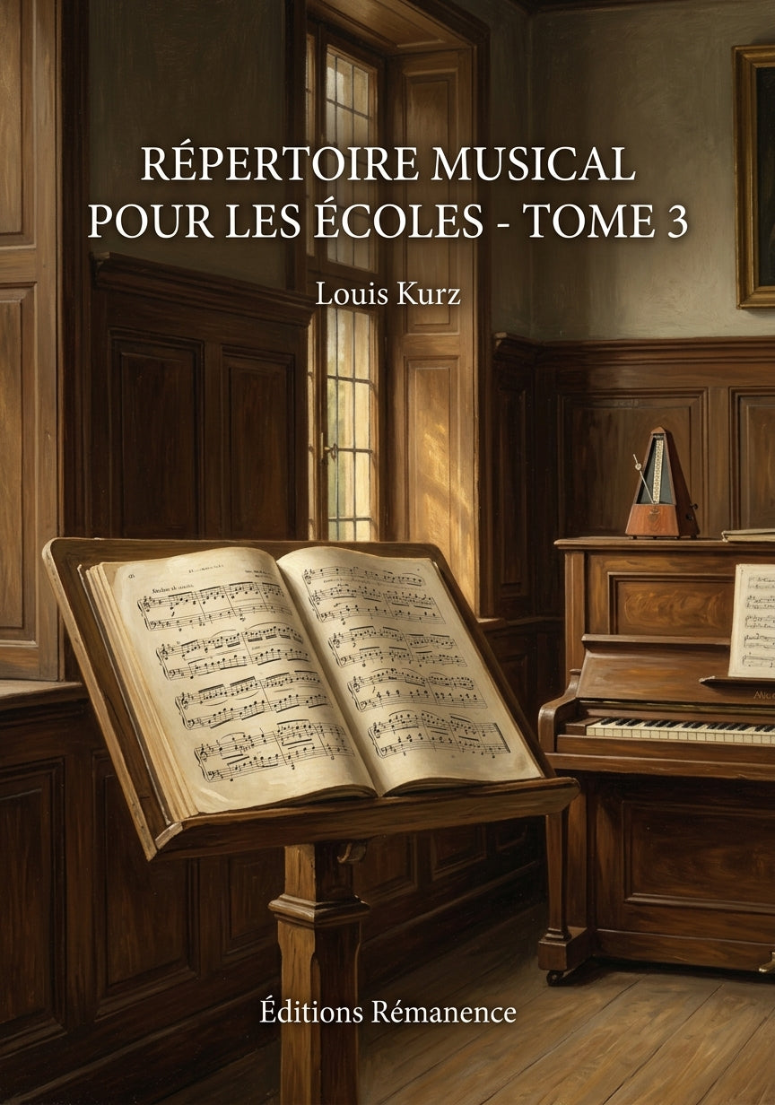 Livre Répertoire musical pour les écoles - Tome 3 par Louis Kurz - Couverture - Editions Remanence