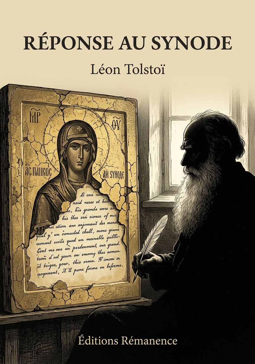Livre Réponse au Synode par Léon Tolstoï - Couverture - Editions Remanence