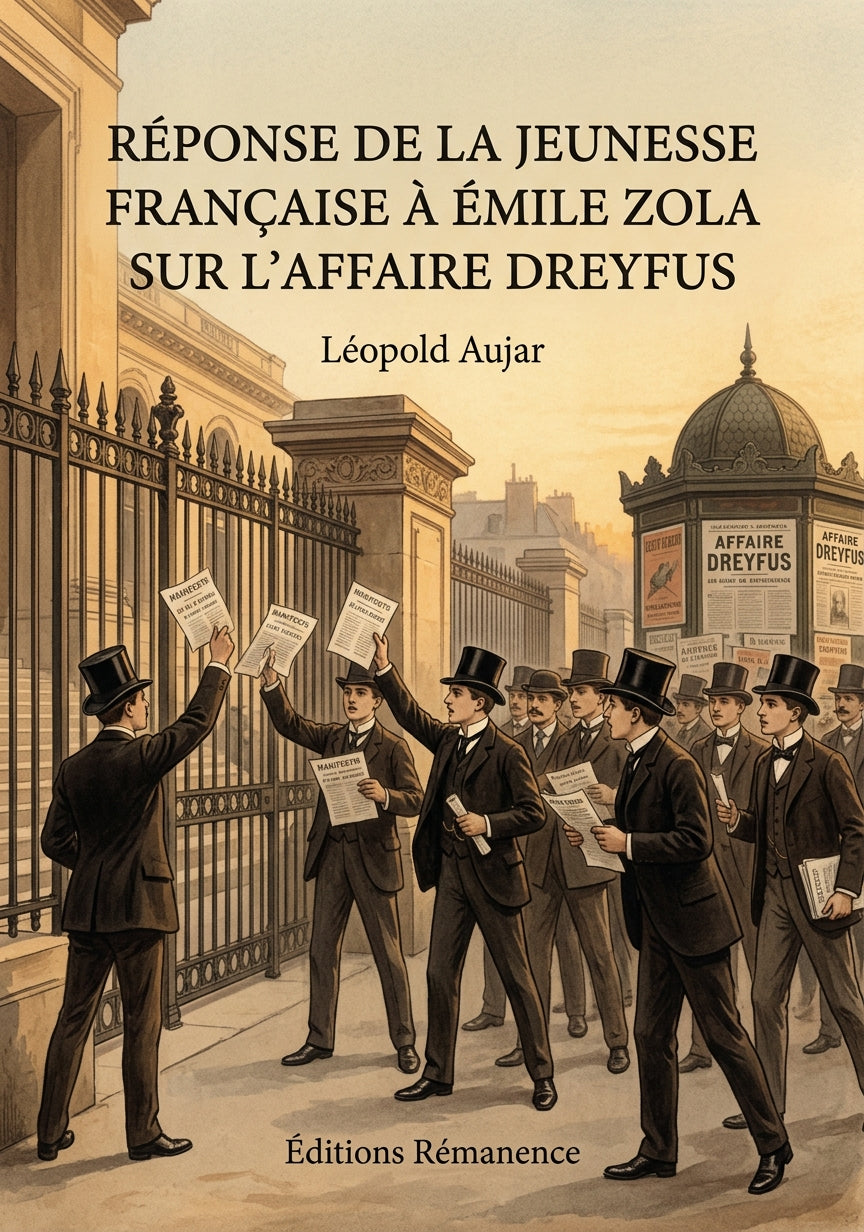 Livre Réponse de la jeunesse française à Émile Zola sur l'affaire Dreyfus par Léopold Aujar - Couverture - Editions Remanence