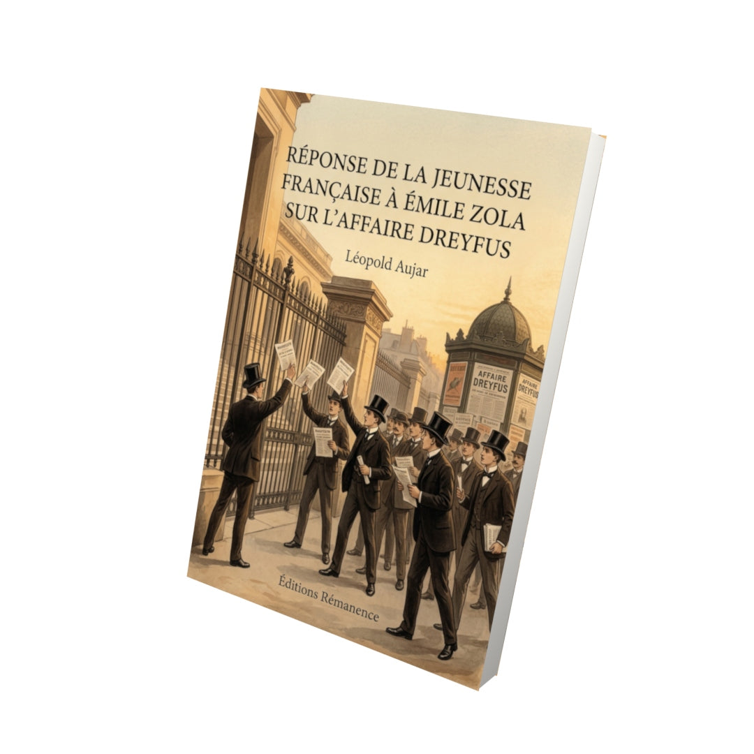 Livre Réponse de la jeunesse française à Émile Zola sur l'affaire Dreyfus par Léopold Aujar - Vue 3D - Editions Remanence