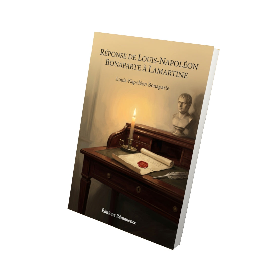 Livre Réponse de Louis-Napoléon Bonaparte à Lamartine par Louis-Napoléon Bonaparte - Vue 3D - Editions Remanence