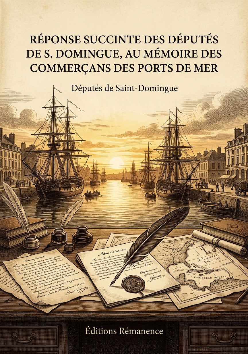 Livre Réponse succinte des Députés de S. Domingue, au mémoire des commerçans des ports de mer par Députés de Saint-Domingue - Couverture - Editions Remanence