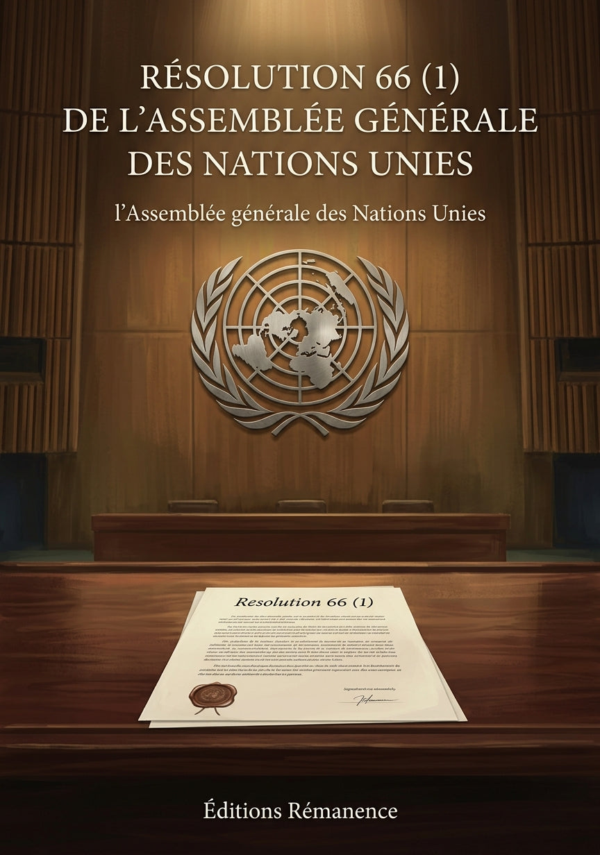 Livre Résolution 66 (1) de l’Assemblée générale des Nations unies par l'Assemblée générale des Nations Unies - Couverture - Editions Remanence