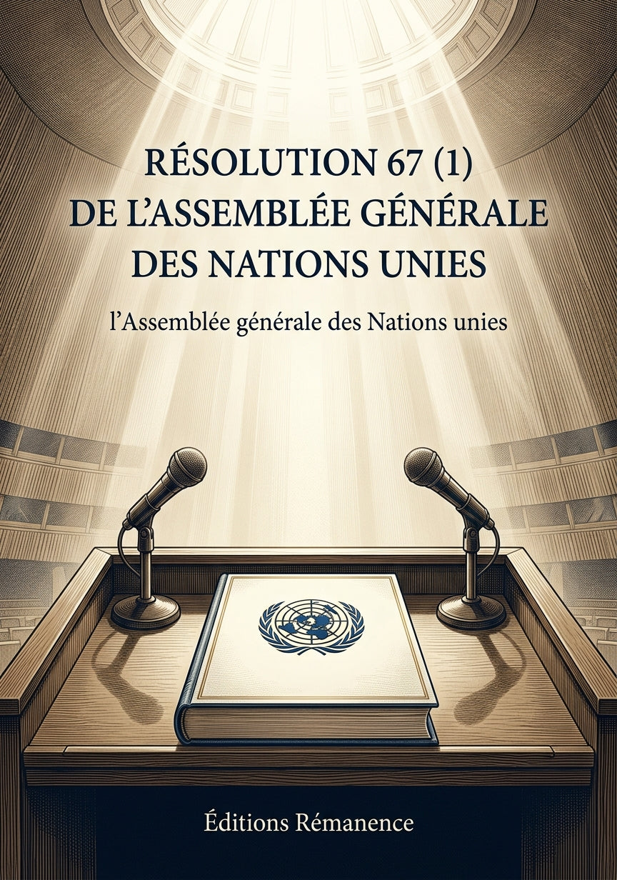 Livre Résolution 67 (1) de l’Assemblée générale des Nations unies par l’Assemblée générale des Nations unies - Couverture - Editions Remanence