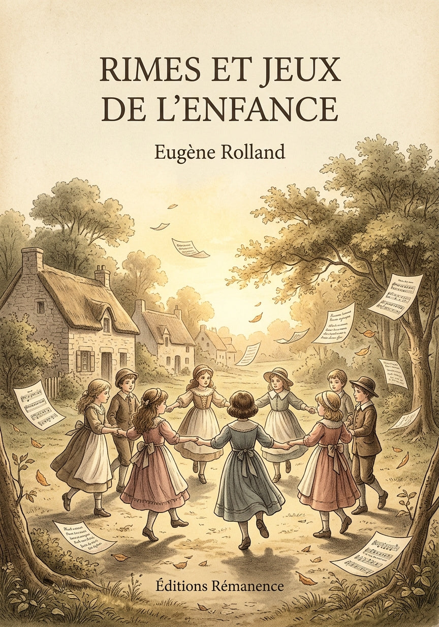 Livre Rimes et jeux de l’enfance par Eugène Rolland - Couverture - Editions Remanence