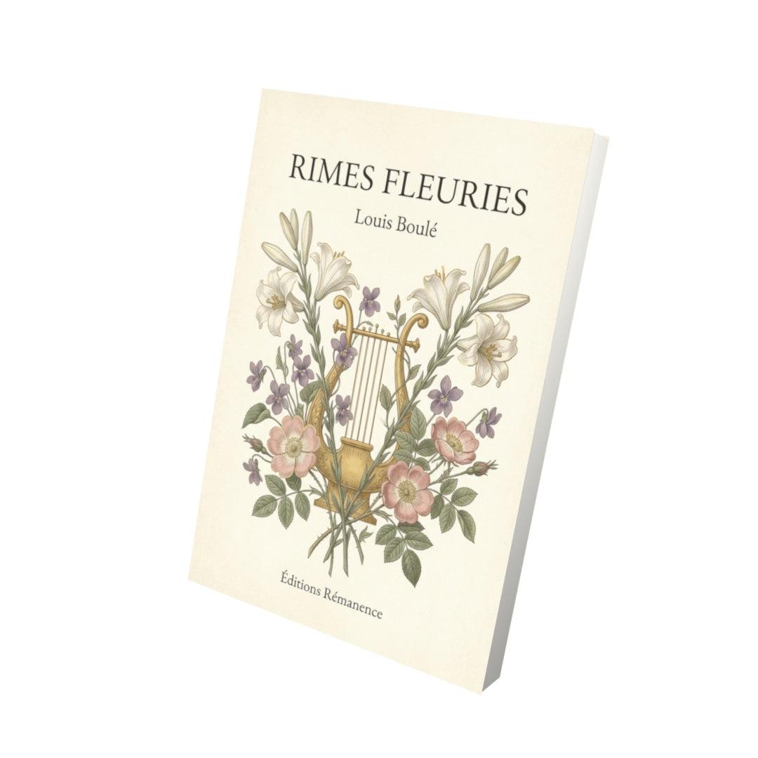 Livre Rimes fleuries par Louis Boulé - Vue 3D - Editions Remanence