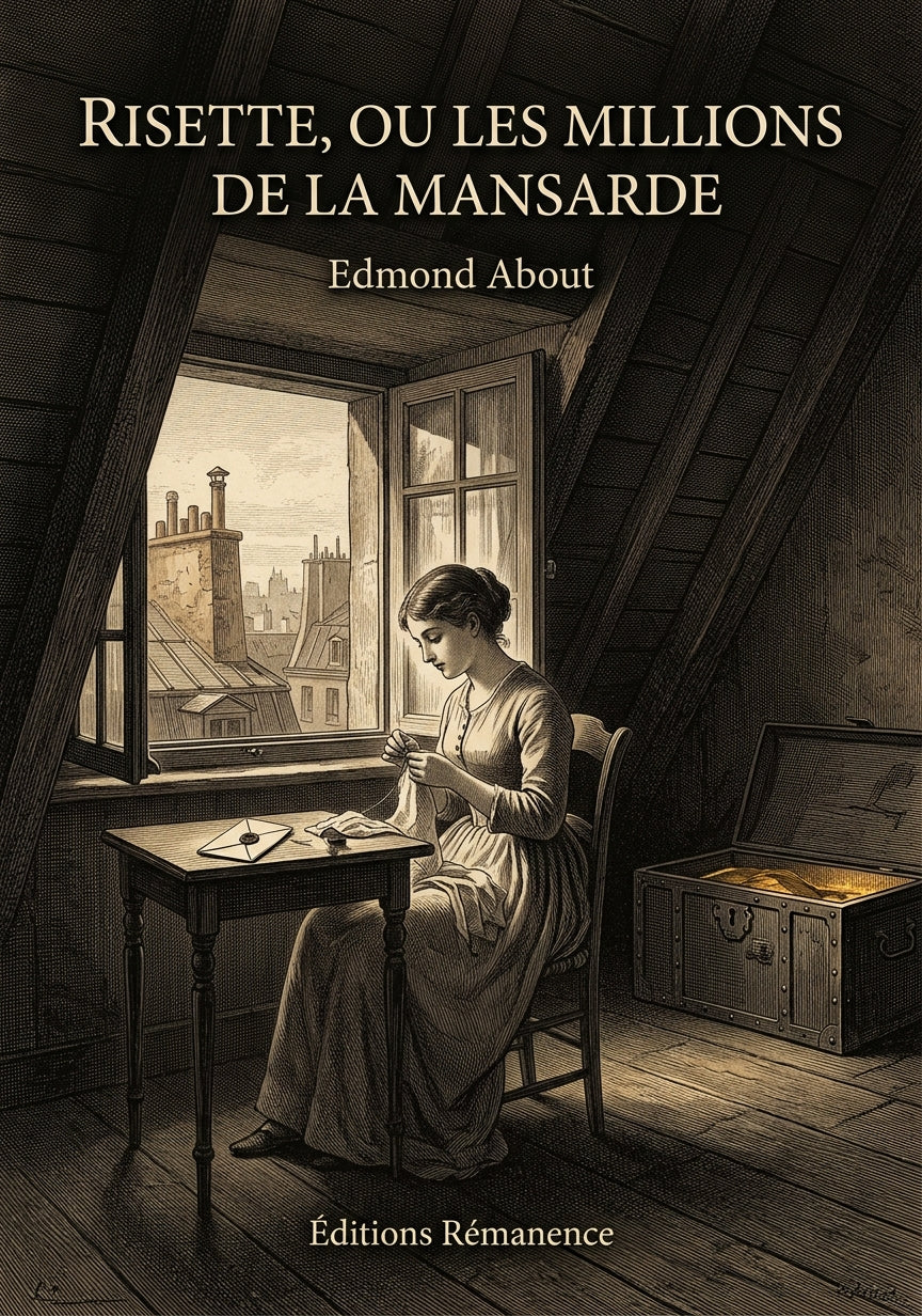Livre Risette, ou les Millions de la Mansarde par Edmond About - Couverture - Editions Remanence