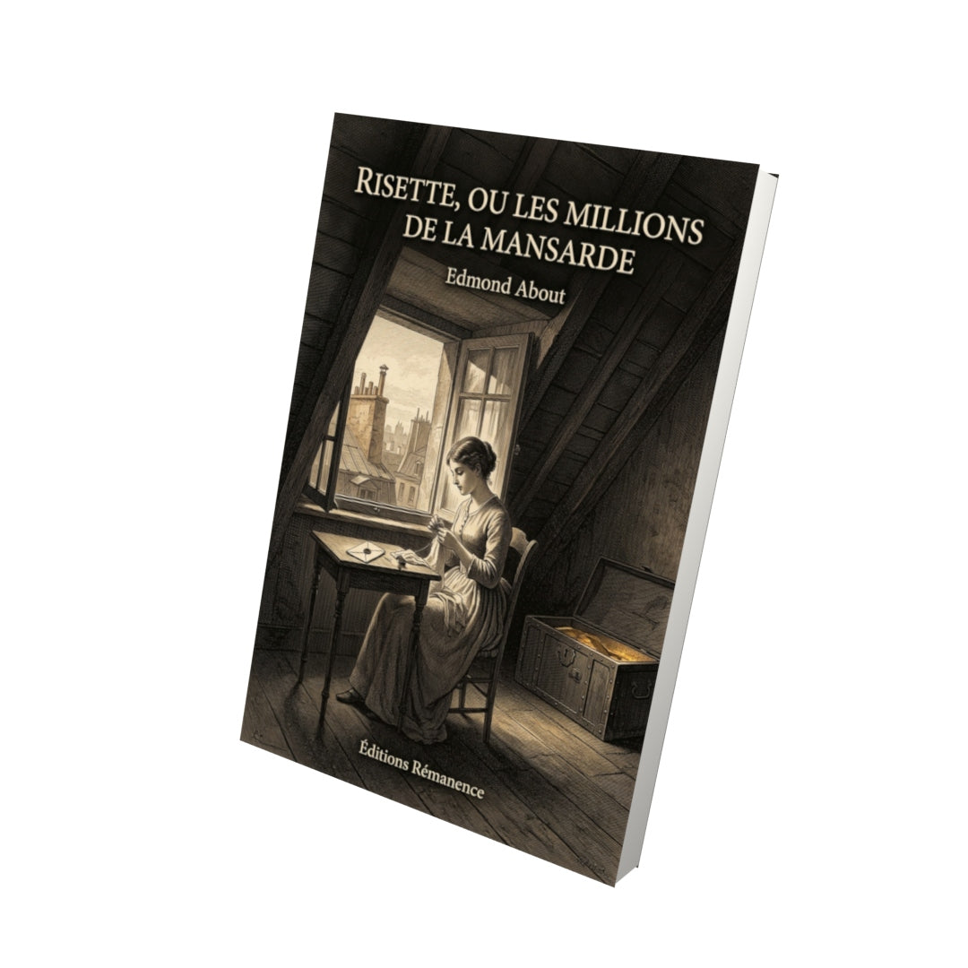 Livre Risette, ou les Millions de la Mansarde par Edmond About - Vue 3D - Editions Remanence