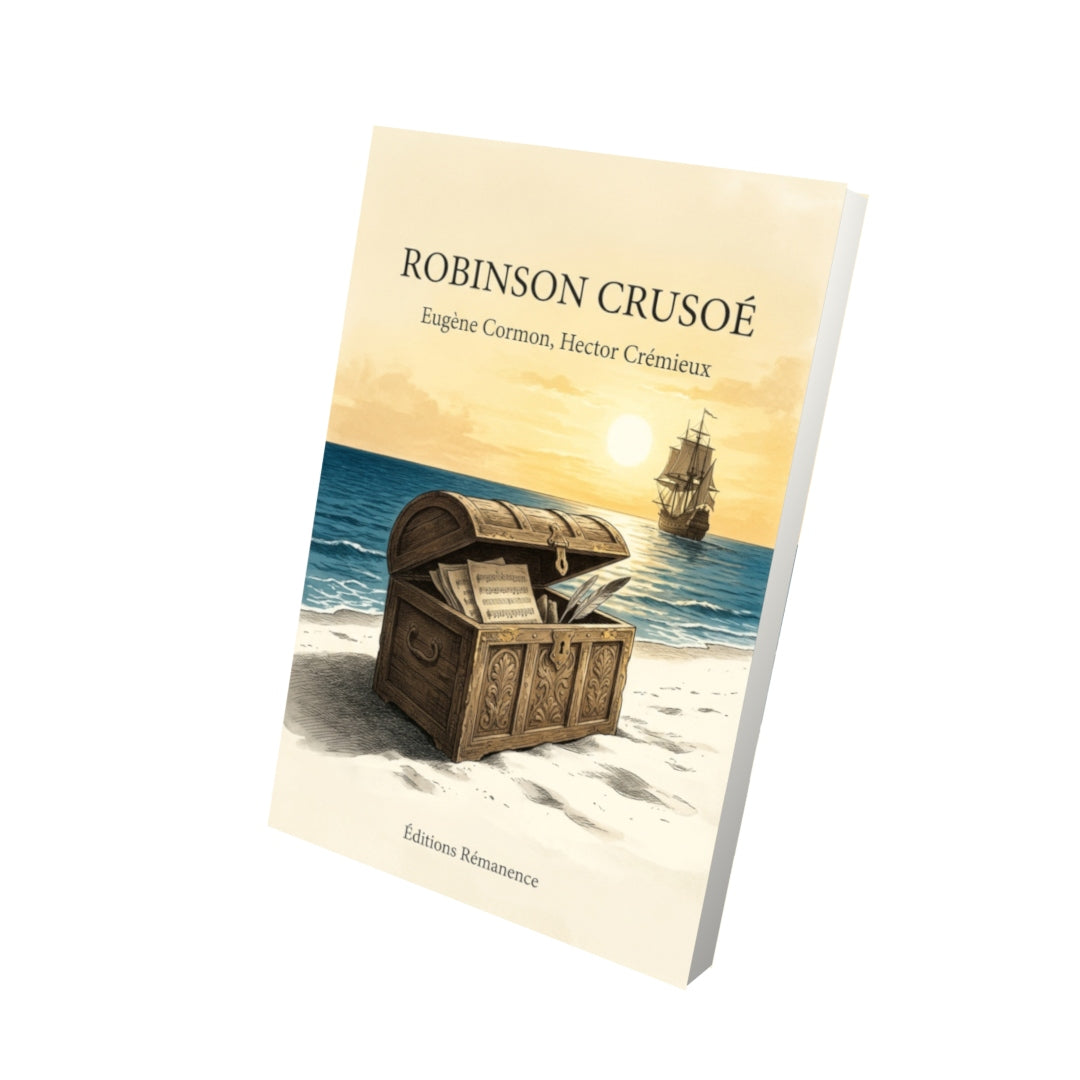 Livre Robinson Crusoé par Eugène Cormon, Hector Crémieux - Vue 3D - Editions Remanence