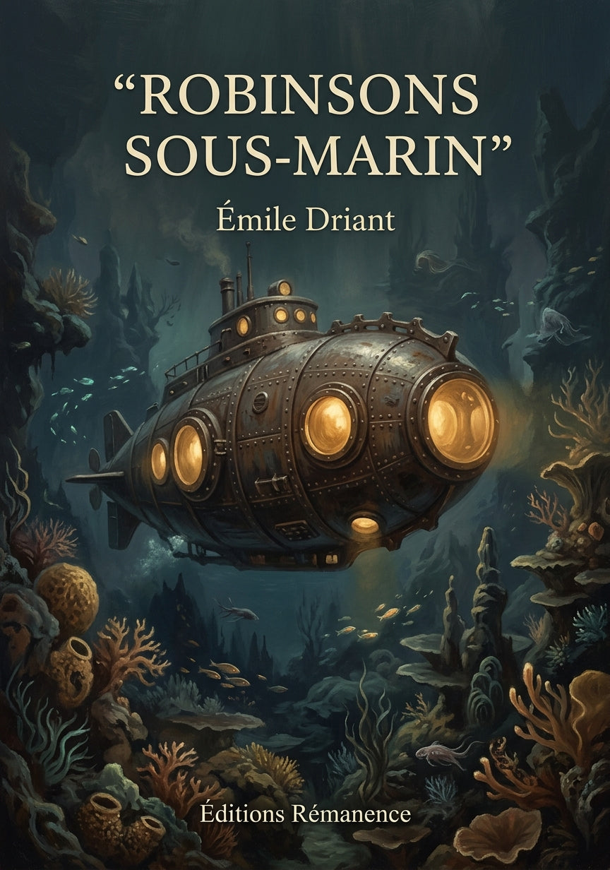 Livre Robinsons sous-marin par Émile Driant - Couverture - Editions Remanence