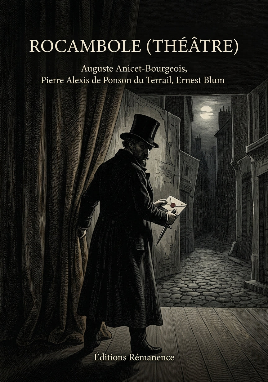 Livre Rocambole (théâtre) par Auguste Anicet-Bourgeois, Pierre Alexis de Ponson du Terrail, Ernest Blum - Couverture - Editions Remanence
