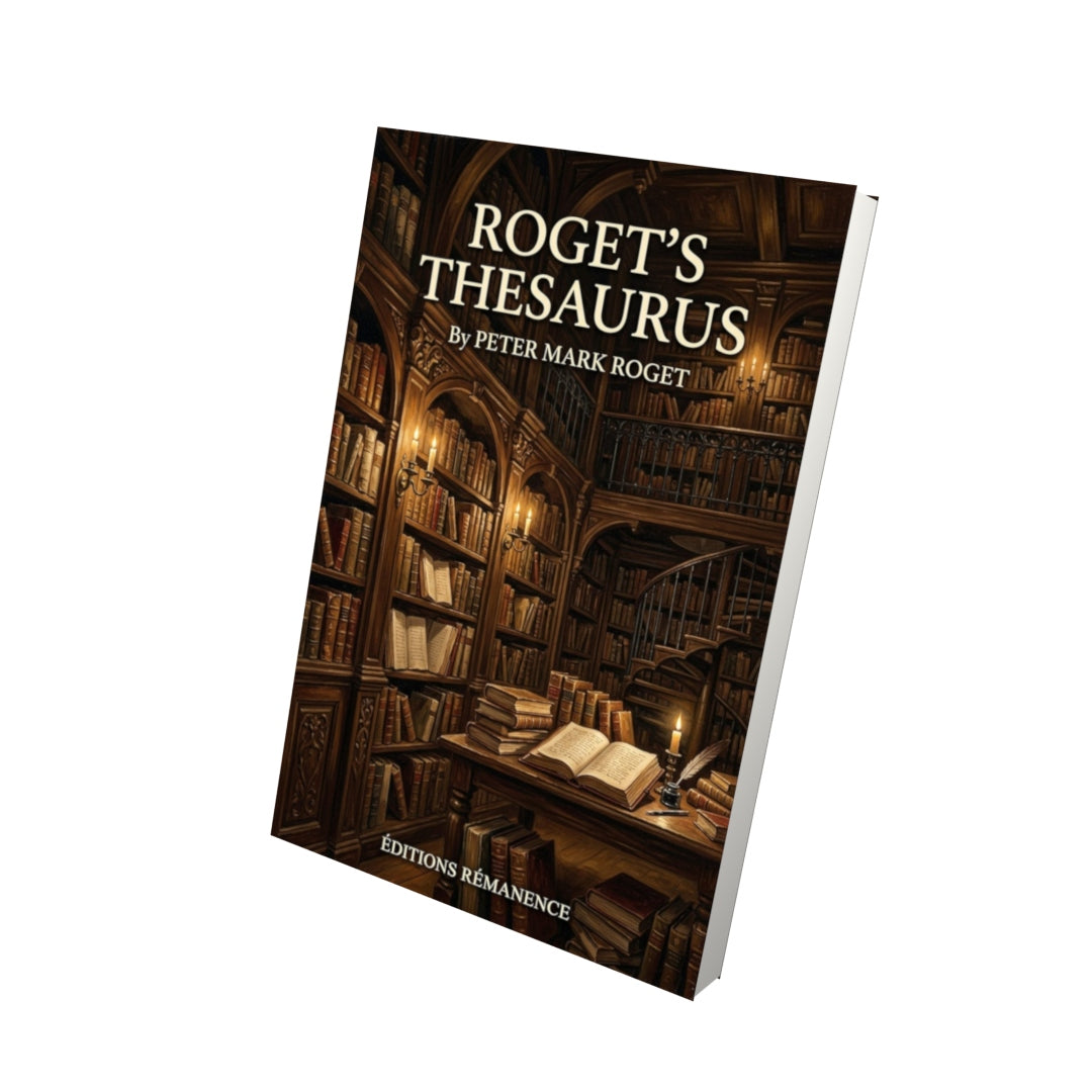Livre Roget's Thesaurus – Peter Mark Roget - Vue 3D - Editions Remanence