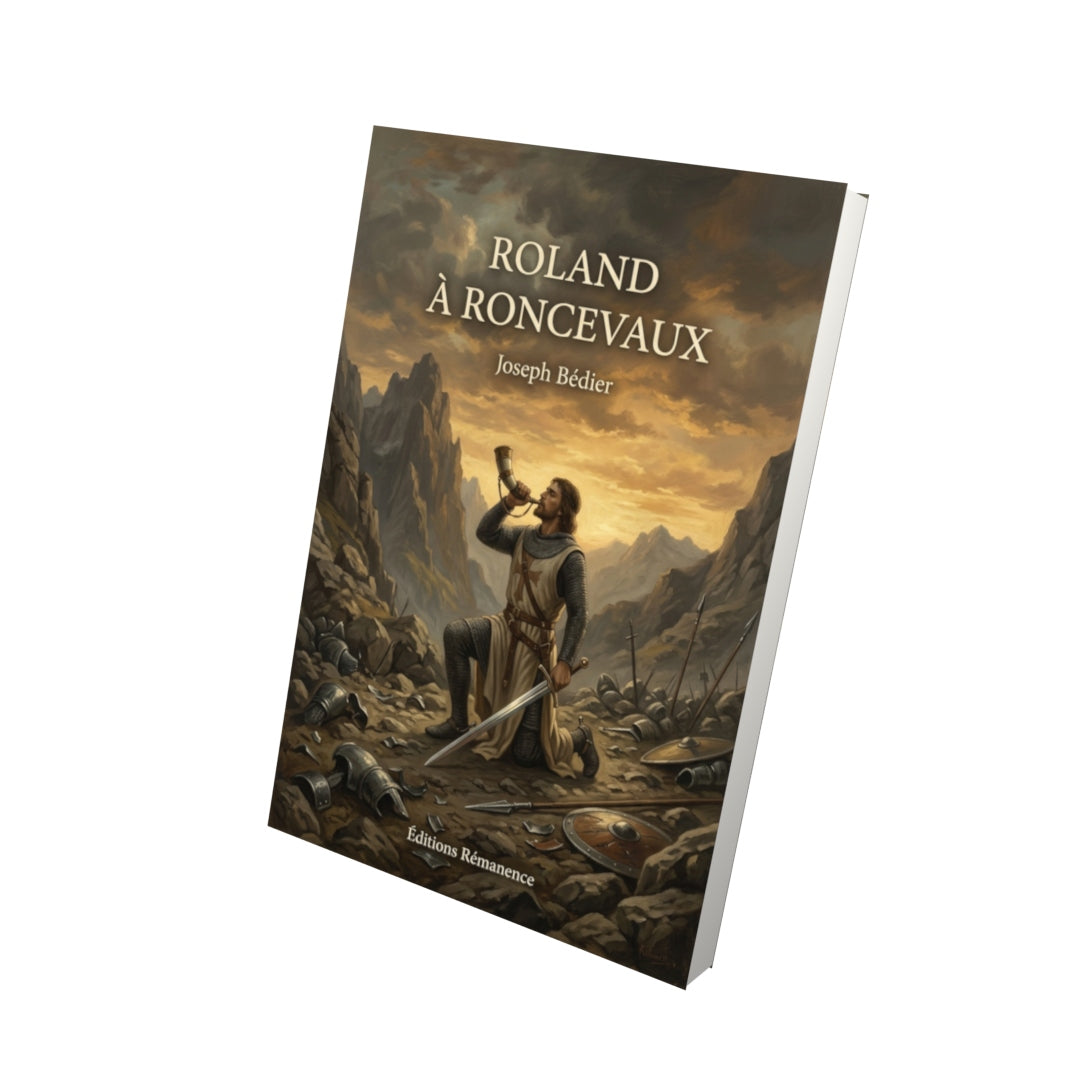 Livre Roland à Roncevaux par Joseph Bédier - Vue 3D - Editions Remanence