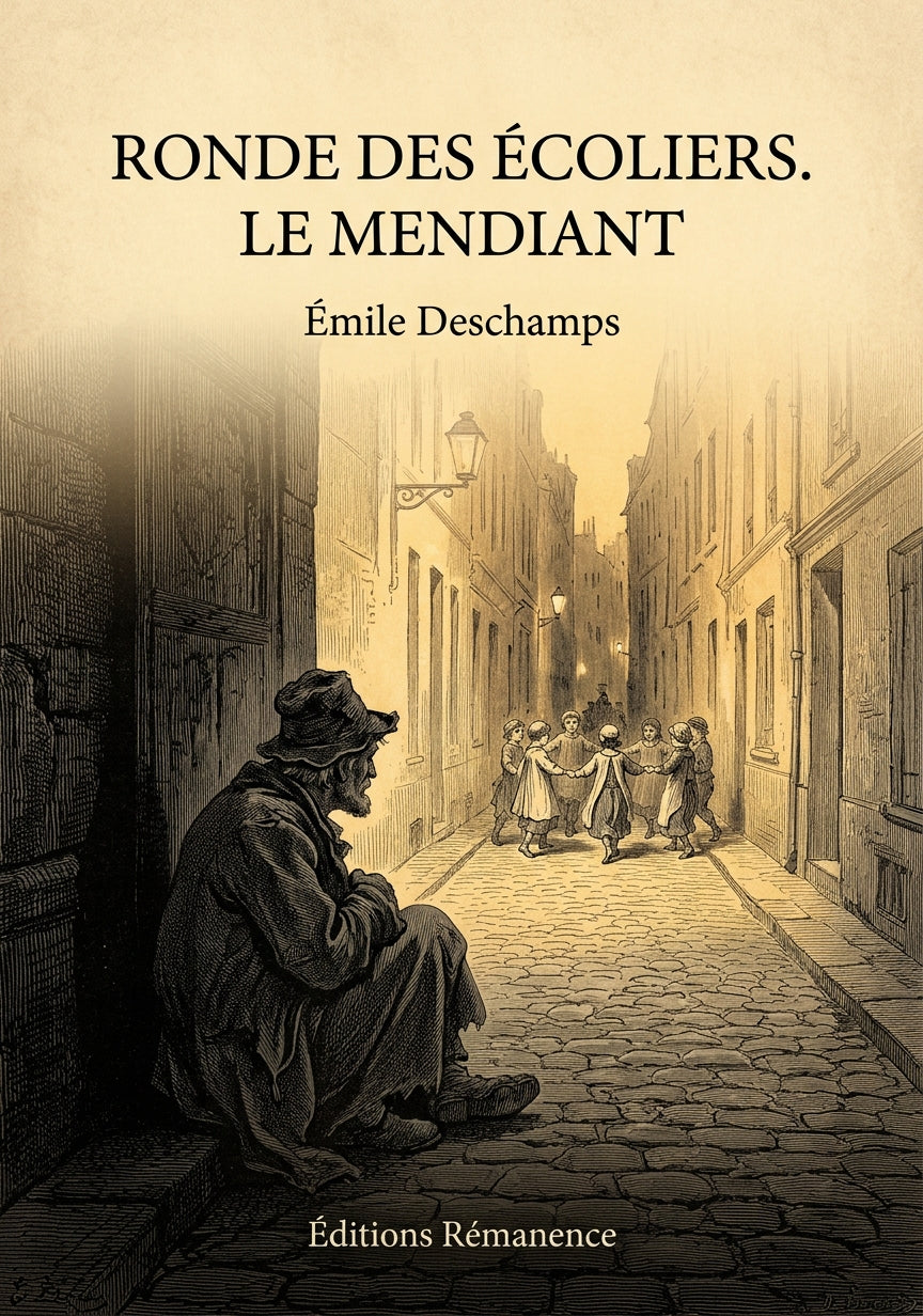 Livre Ronde des écoliers. Le mendiant par Émile Deschamps - Couverture - Editions Remanence