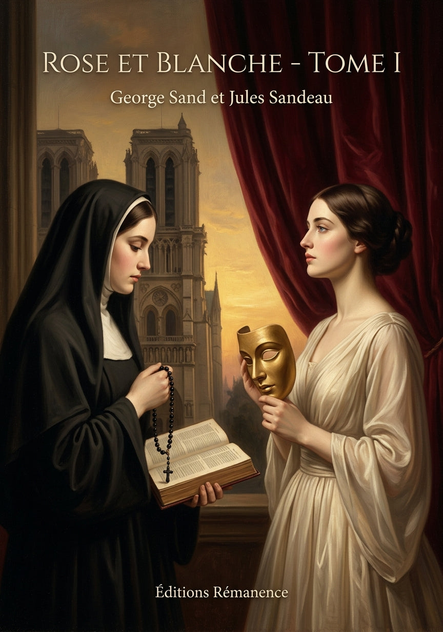 Livre Rose et Blanche - Tome I par George Sand et Jules Sandeau - Couverture - Editions Remanence