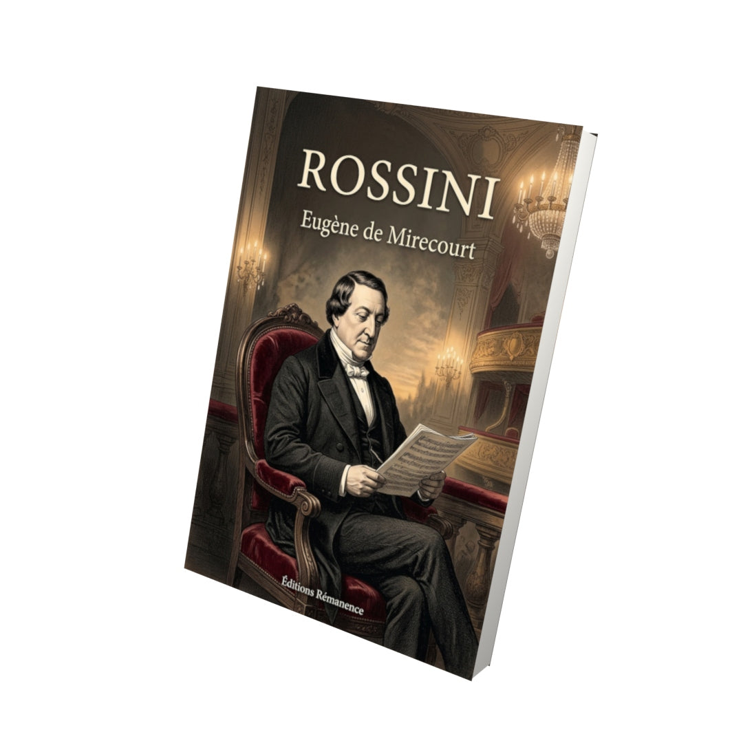 Livre Rossini par Eugène de Mirecourt - Vue 3D - Editions Remanence
