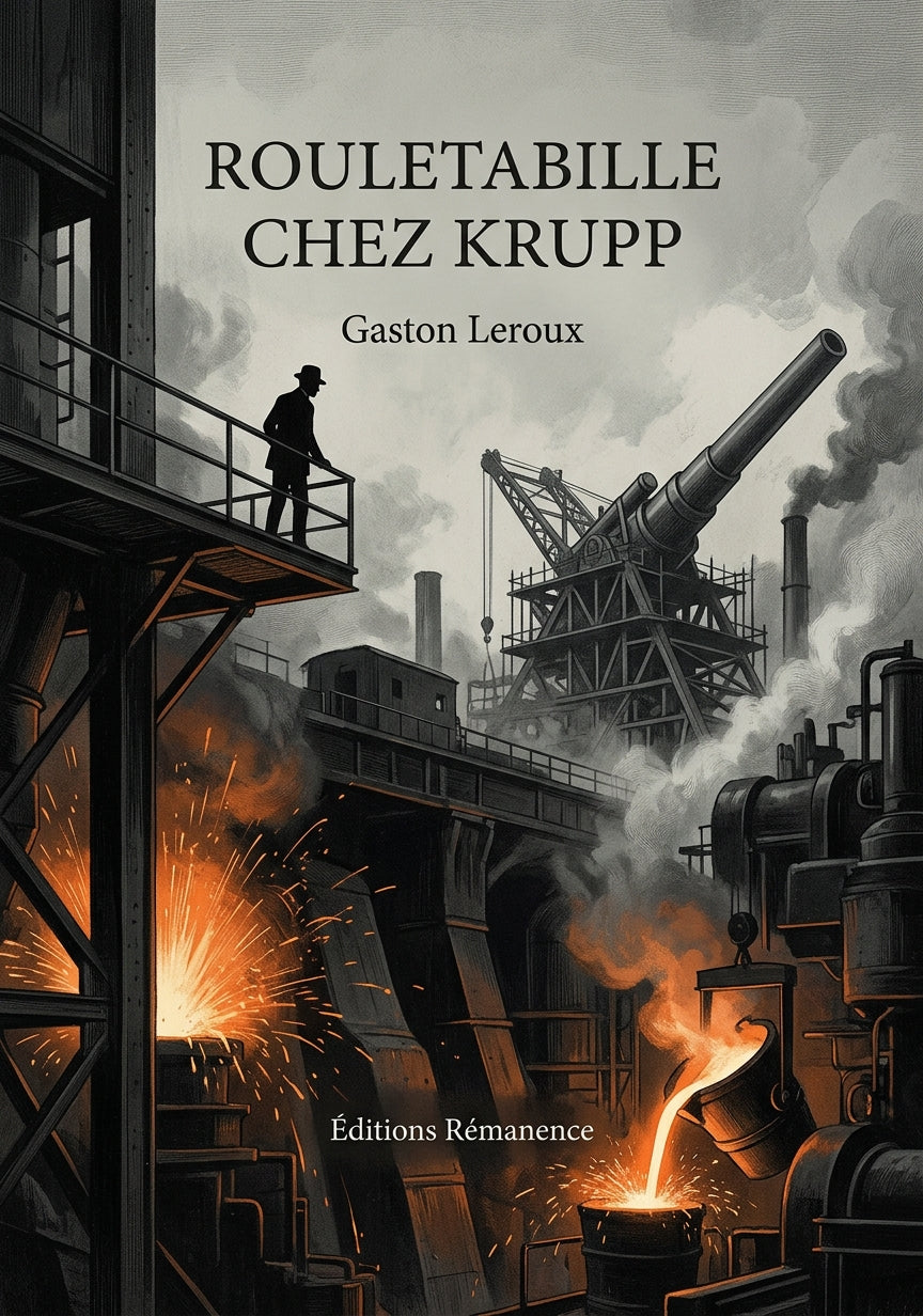 Livre Rouletabille chez Krupp par Gaston Leroux - Couverture - Editions Remanence