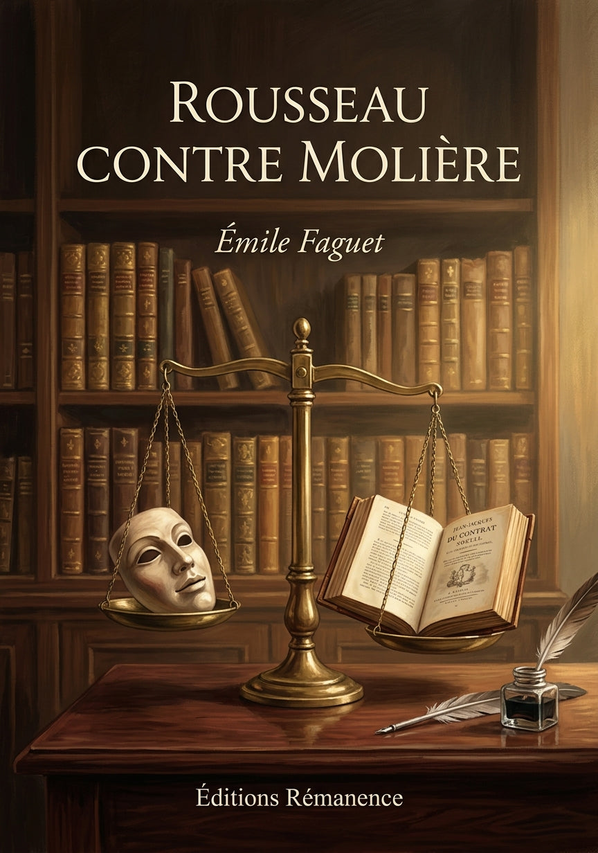 Livre Rousseau contre Molière par Émile Faguet - Couverture - Editions Remanence