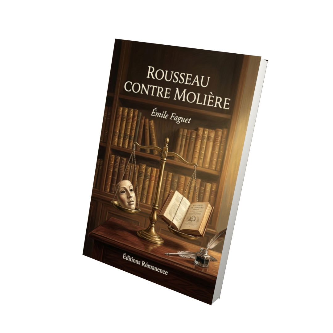 Livre Rousseau contre Molière par Émile Faguet - Vue 3D - Editions Remanence
