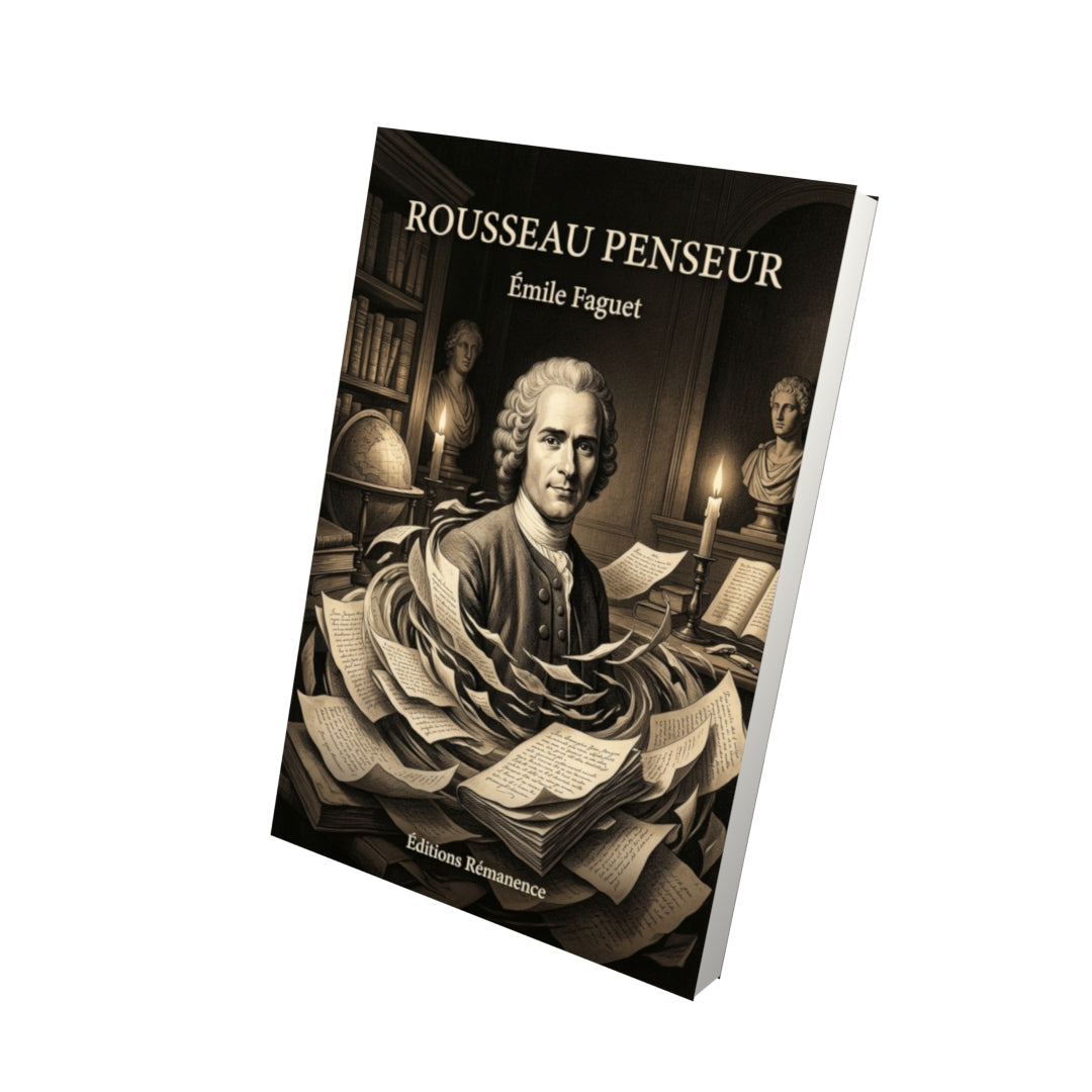 Livre Rousseau penseur par Émile Faguet - Vue 3D - Editions Remanence