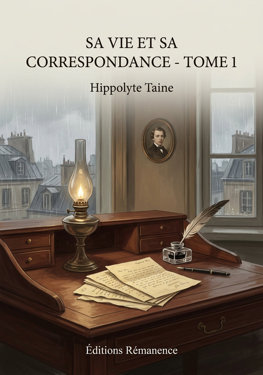 Livre Sa vie et sa correspondance - Tome 1 par Hippolyte Taine - Couverture - Editions Remanence