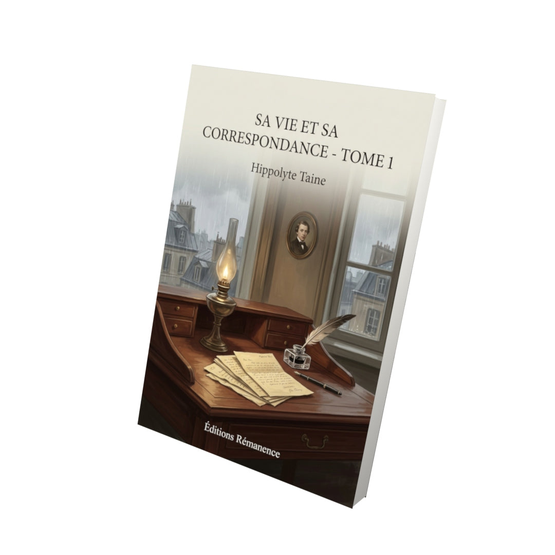 Livre Sa vie et sa correspondance - Tome 1 par Hippolyte Taine - Vue 3D - Editions Remanence