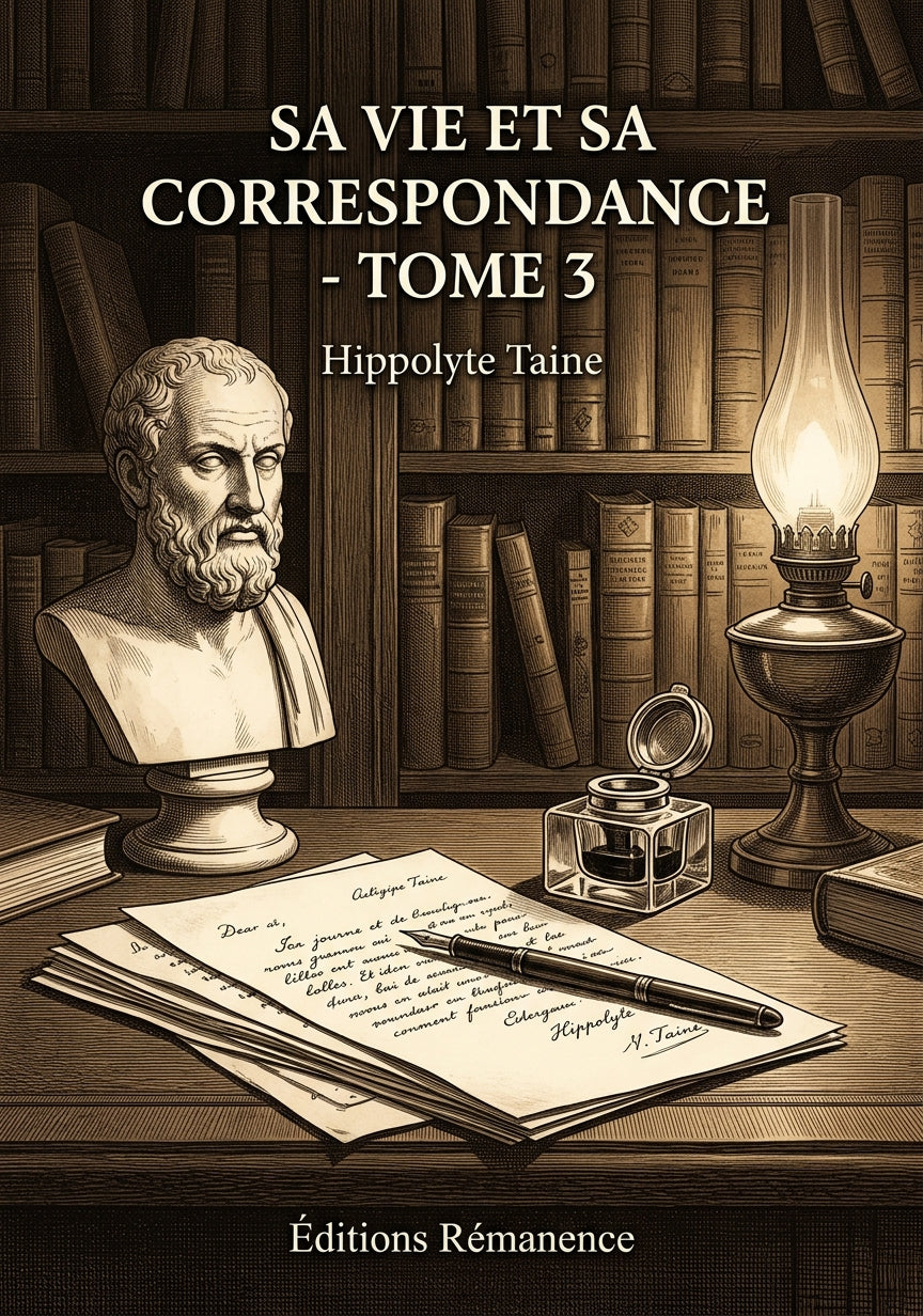 Livre Sa vie et sa correspondance - Tome 3 par Hippolyte Taine - Couverture - Editions Remanence