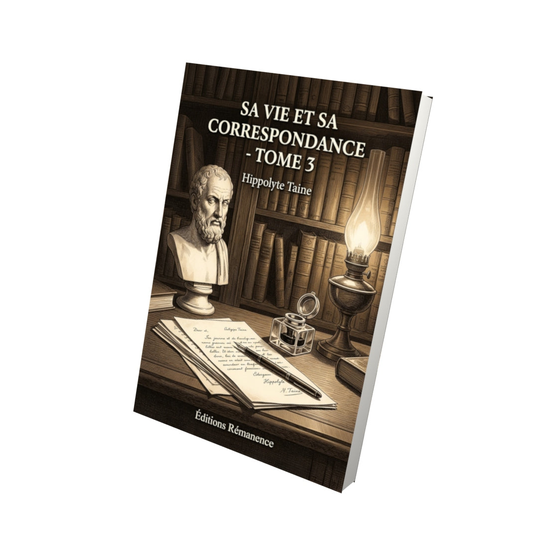 Livre Sa vie et sa correspondance - Tome 3 par Hippolyte Taine - Vue 3D - Editions Remanence