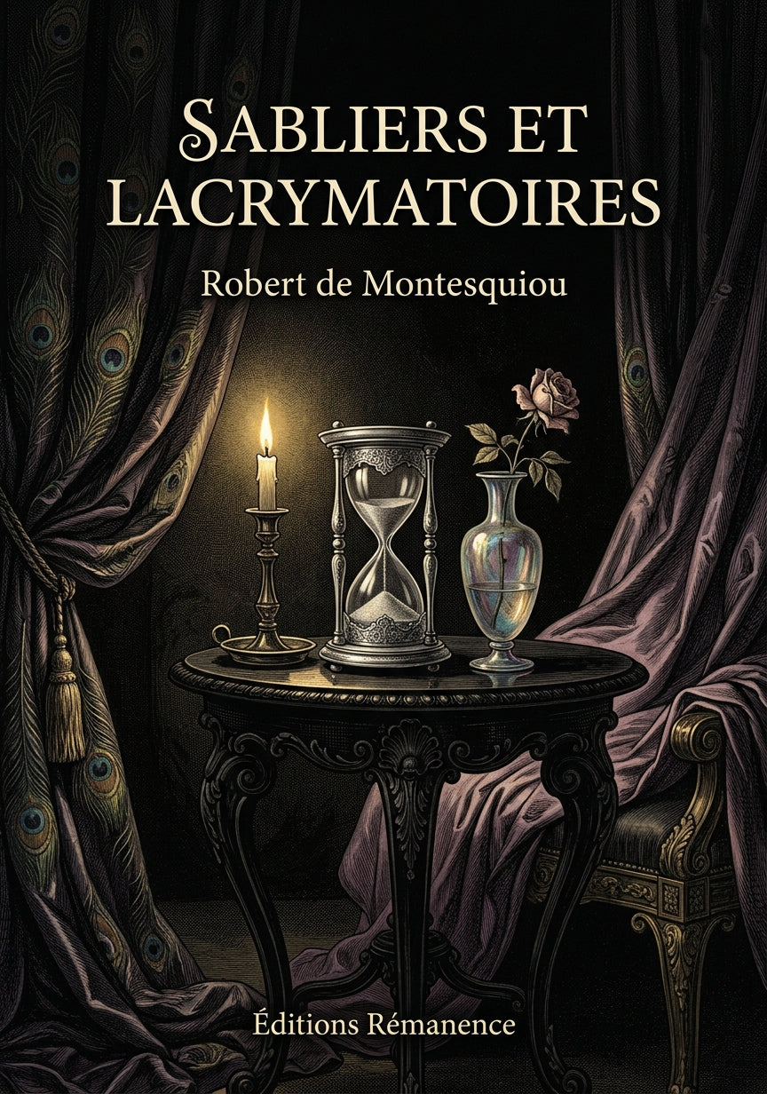 Livre Sabliers et Lacrymatoires par Robert de Montesquiou - Couverture - Editions Remanence
