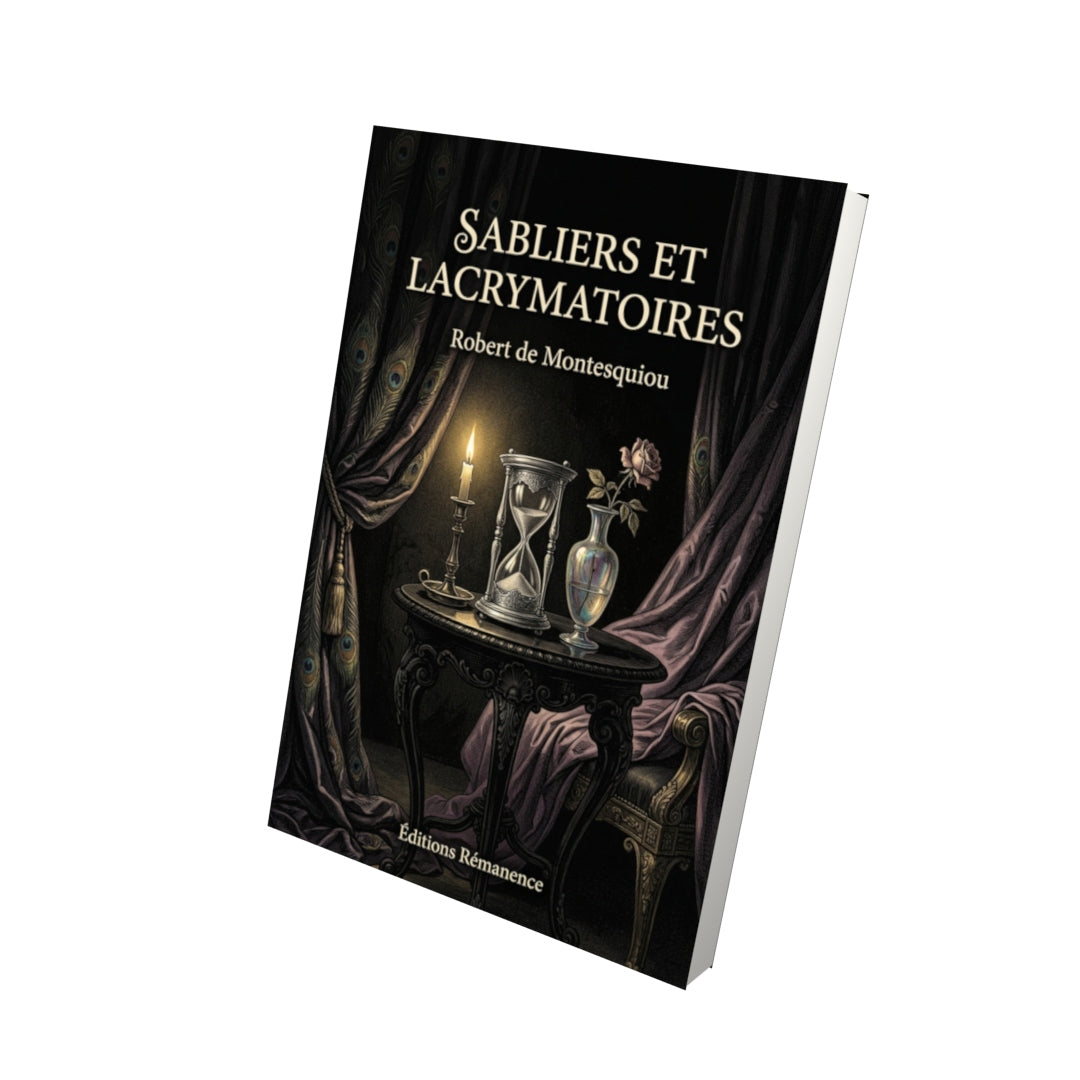 Livre Sabliers et Lacrymatoires par Robert de Montesquiou - Vue 3D - Editions Remanence