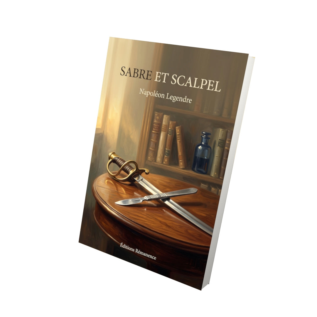 Livre Sabre et scalpel par Napoléon Legendre - Vue 3D - Editions Remanence