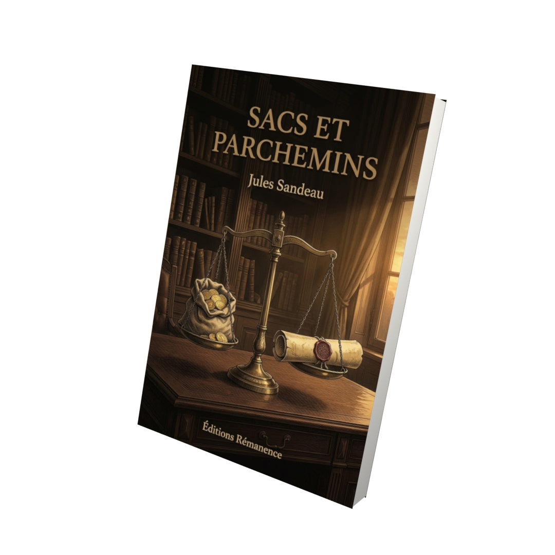 Livre Sacs et parchemins par Jules Sandeau - Vue 3D - Editions Remanence