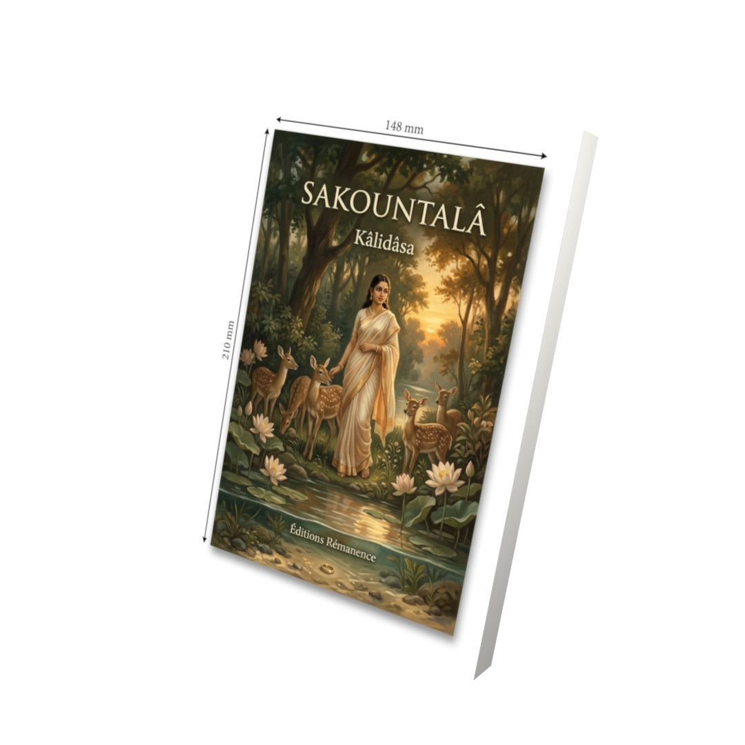 Livre Sakountalâ par Kâlidâsa - Vue 3D - Editions Remanence