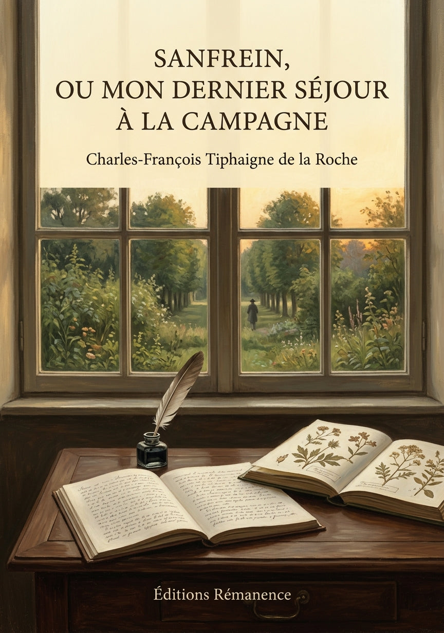Livre Sanfrein, ou mon dernier séjour à la campagne par Charles-François Tiphaigne de la Roche - Couverture - Editions Remanence