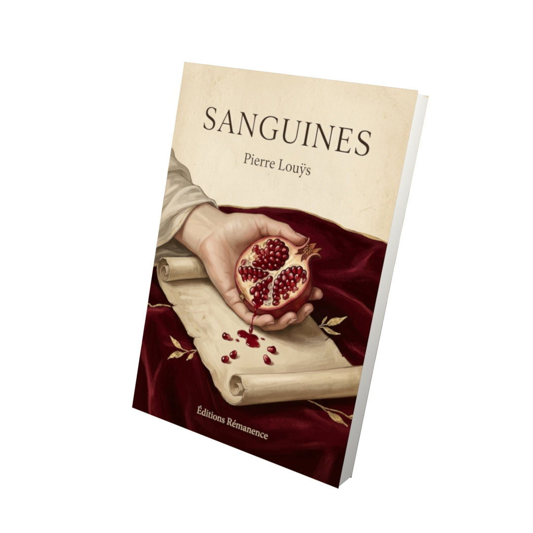 Livre Sanguines - Pierre Louÿs - Vue 3D - Editions Remanence