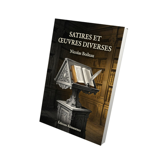 Livre Satires et œuvres diverses par Nicolas Boileau - Vue 3D - Editions Remanence