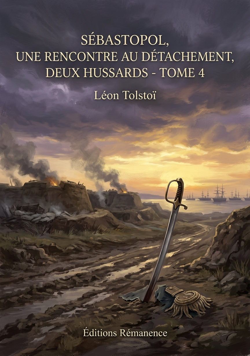 Livre Sébastopol, Une Rencontre au détachement, Deux Hussards - Tome 4 par Léon Tolstoï - Couverture - Editions Remanence