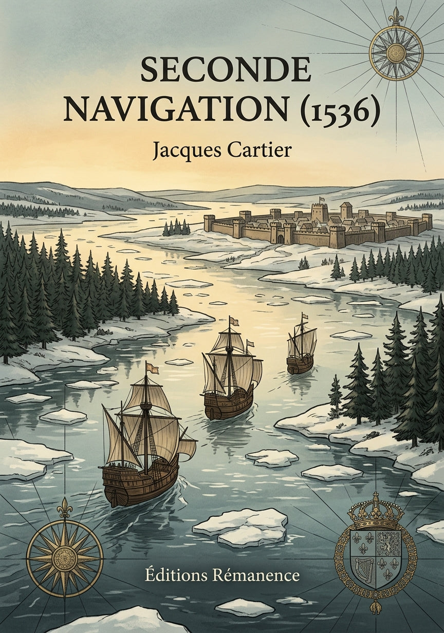Livre Seconde navigation (1536) par Jacques Cartier - Couverture - Editions Remanence