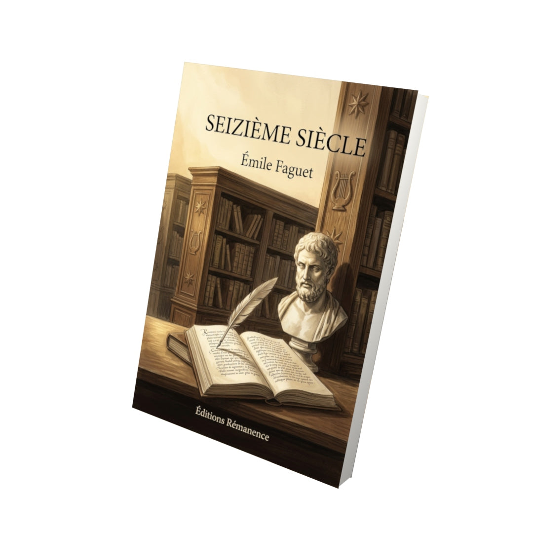 Livre Seizième Siècle par Émile Faguet - Vue 3D - Editions Remanence