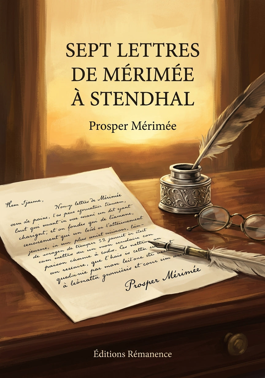 Livre Sept lettres de Mérimée à Stendhal par Prosper Mérimée - Couverture - Editions Remanence