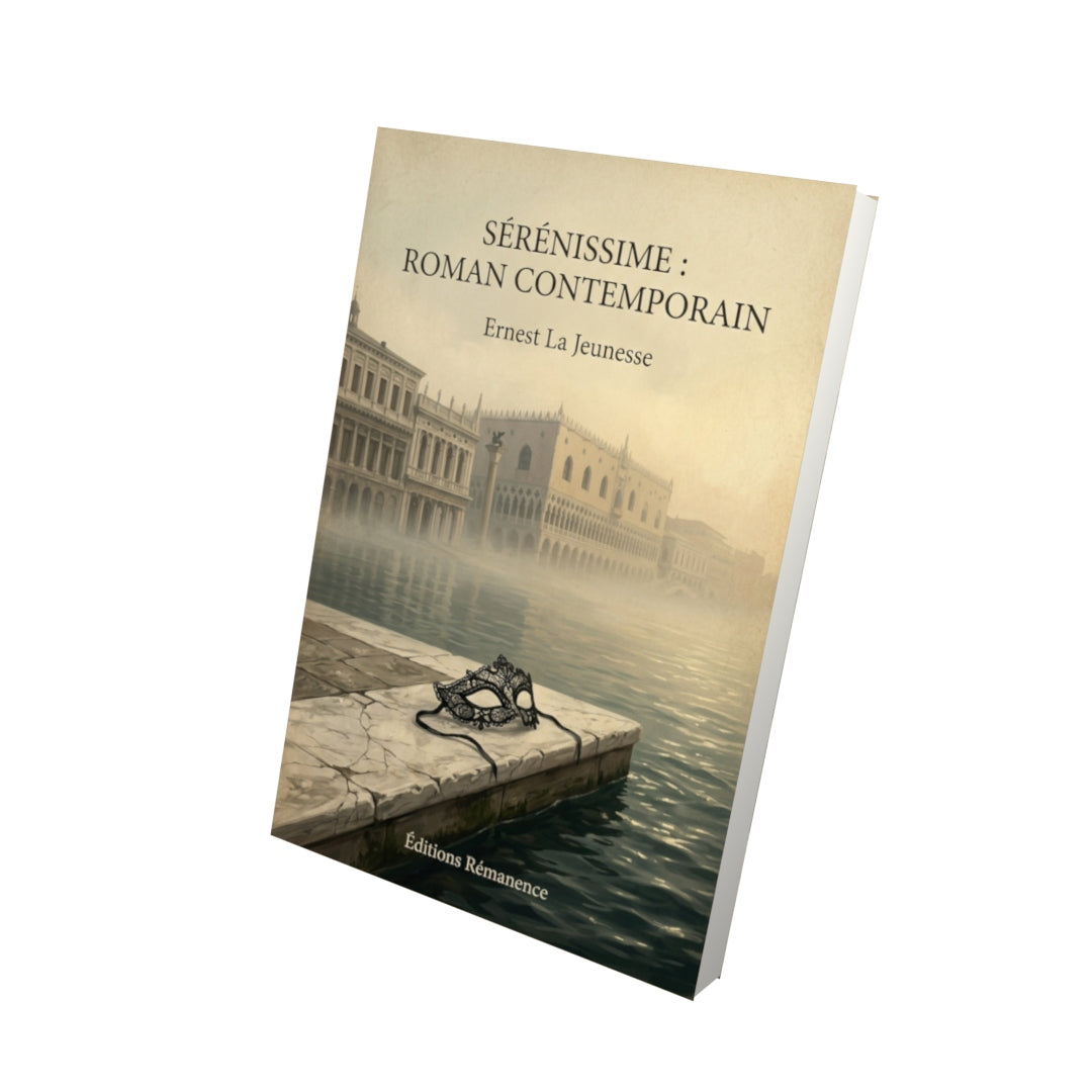 Livre Sérénissime : roman contemporain - Ernest La Jeunesse - Vue 3D - Editions Remanence