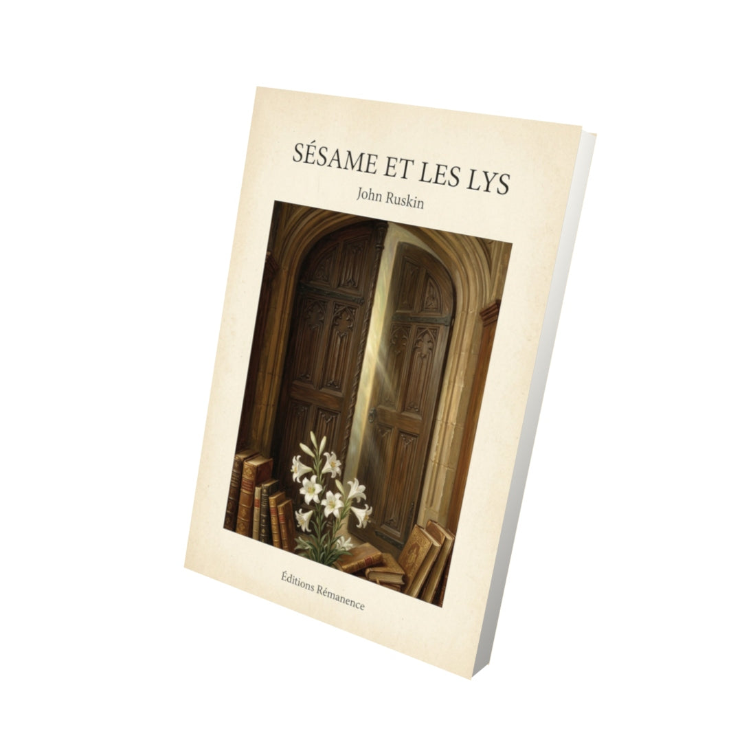 Livre Sésame et les lys - John Ruskin - Vue 3D - Editions Remanence